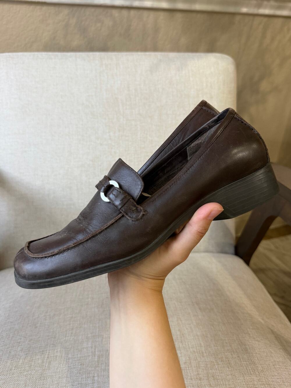 merona brown loafers women's 7.5
